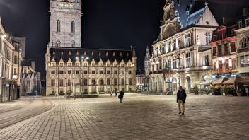Ghent downtown at night