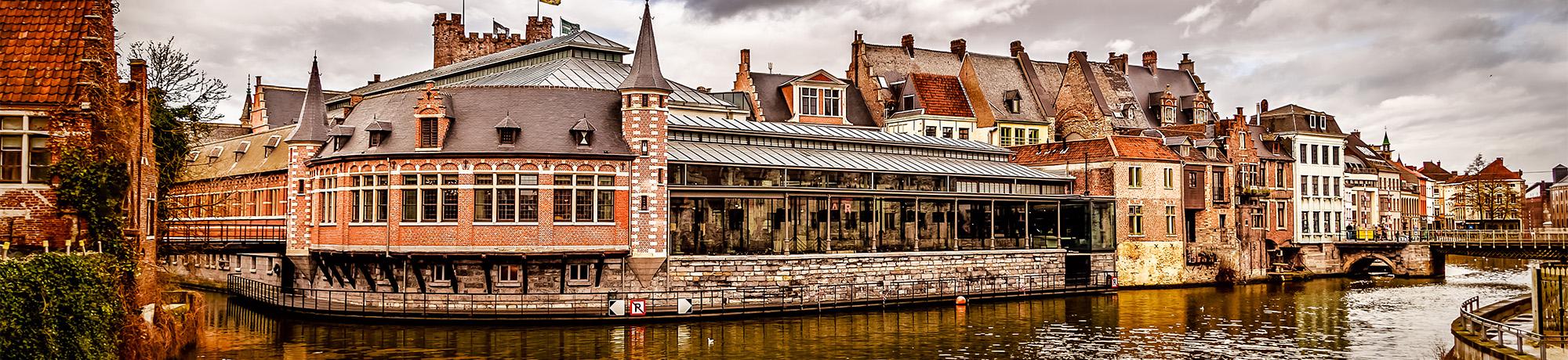 Old Fish Market building as seen from across the canal.